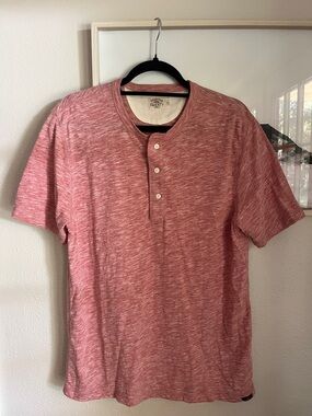 Faherty Heathered Pink Short-Sleeve Henley